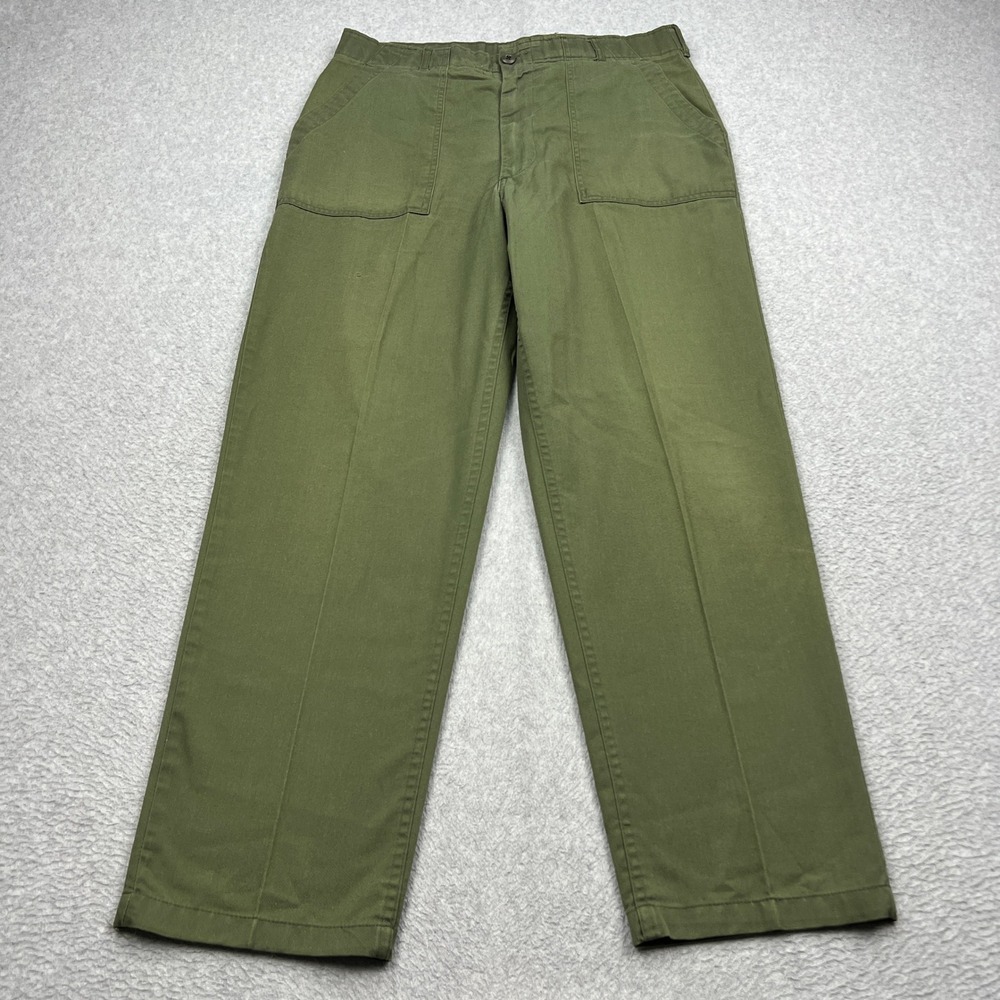 1983 US Military OG-507 Trousers Mens 38x31* Green Utility Fatigue Baker Pants